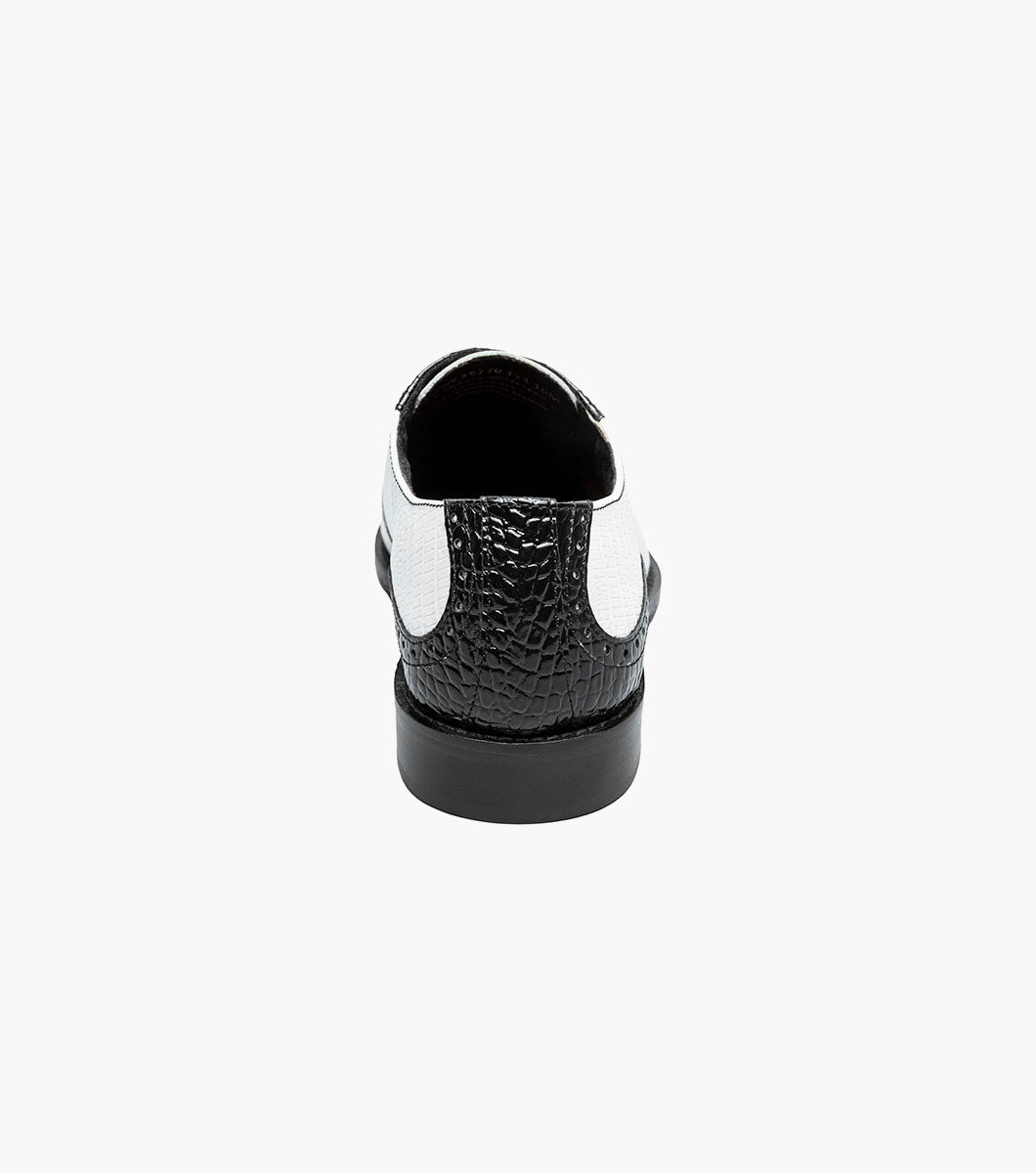 Stacy Adams TARANGO Modified Cap Toe Oxford Black w/White by Stacy Adams Shoes