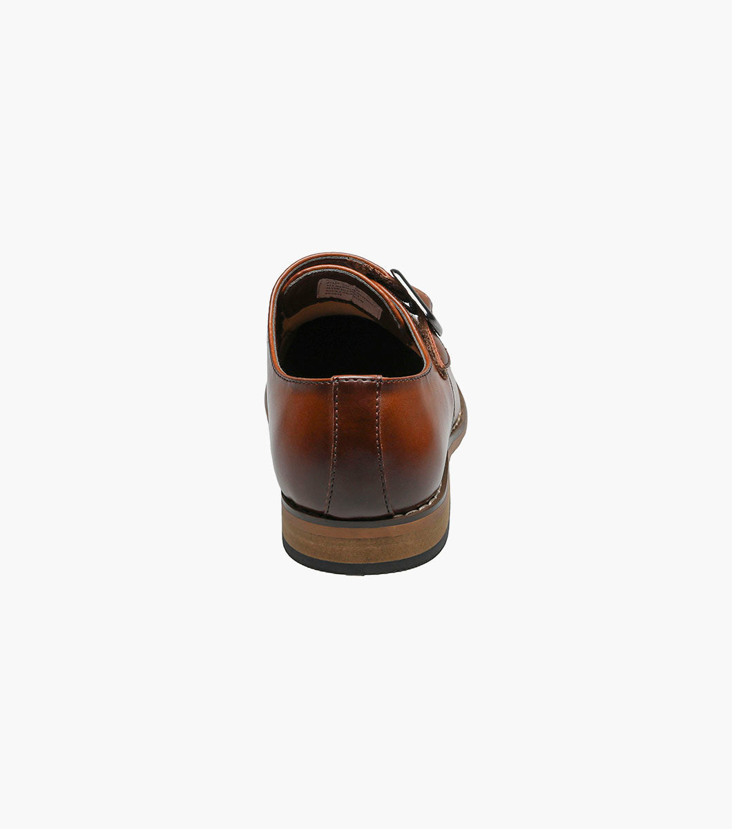 Stacy Adams KIDS DESMOND Cap Toe Monk Strap Cognac by Stacy Adams Shoes