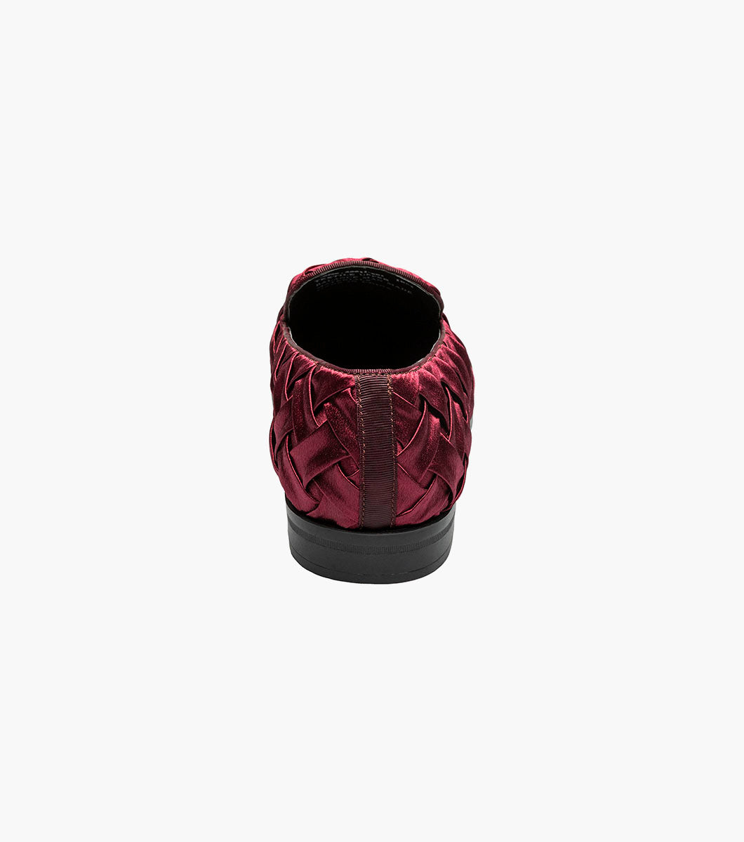 Stacy Adams SAVOIR Plain Toe Satin Slip On Burgundy by Stacy Adams Shoes