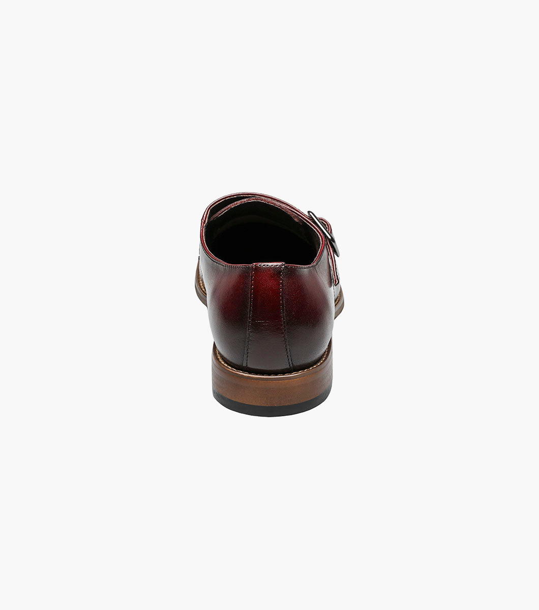 Stacy Adams DESMOND Cap Toe Monk Strap Burgundy by Stacy Adams Shoes