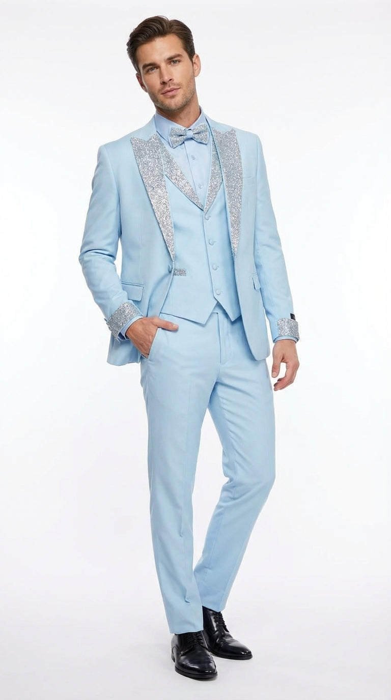 light blue prom dress and suit Sexy Mermaid Blue Slit Evening Prom Dress Birthday Outfits P645 –  PreppyDress main image 0