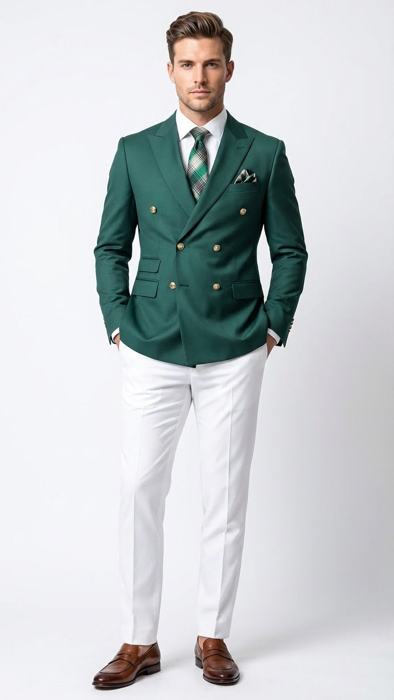 Men's Dark Green Double Breasted Blazer - Hunter Olive Sport Jacket Coat for Men Men's Dark Green Double Breasted Blazer - Hunter Olive Sport Jacket Coat for Men