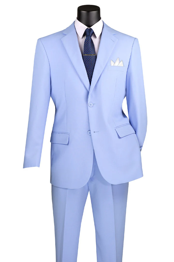 Mens Easter Suit - Jacket and Pants in Summer Color Light Sky Blue Modern Fit Light Weight