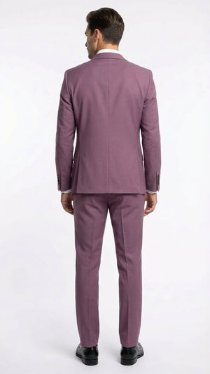 Mens Mauve Three-Piece Suit Slim Fit Formal Blazer, Vest, and Trousers for Weddings Rose Gold Pinkish Color