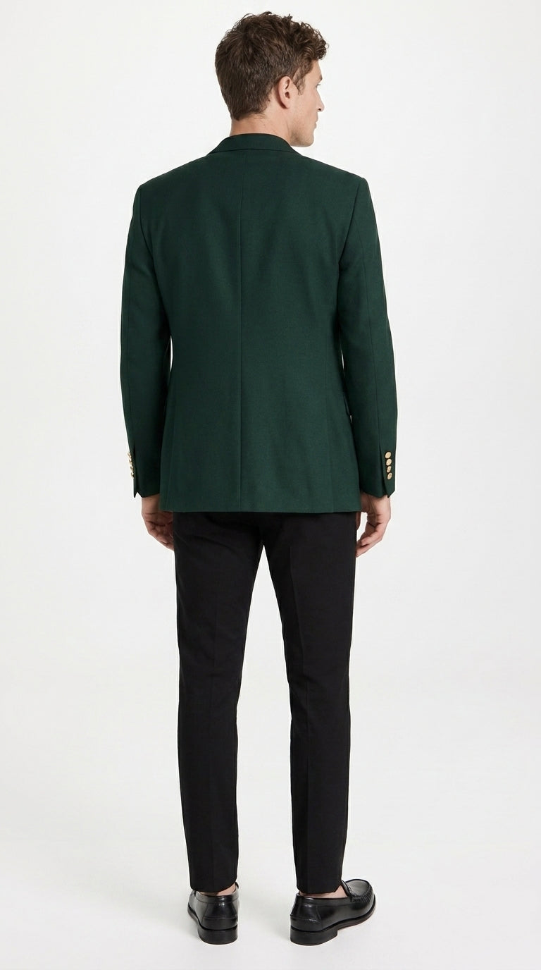 Men’s Hunter Green Blazer with Black Pants –, Church, Business and Formal Outfit dark green color