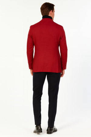 Mens Burgundy Red - Wine Two-Button Sport Coat Stylish Blazer for Business, Parties