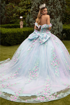 3D Floral Off Shoulder Ball Gown by GLS Gloria GL3523 - Quinceanera Dresses