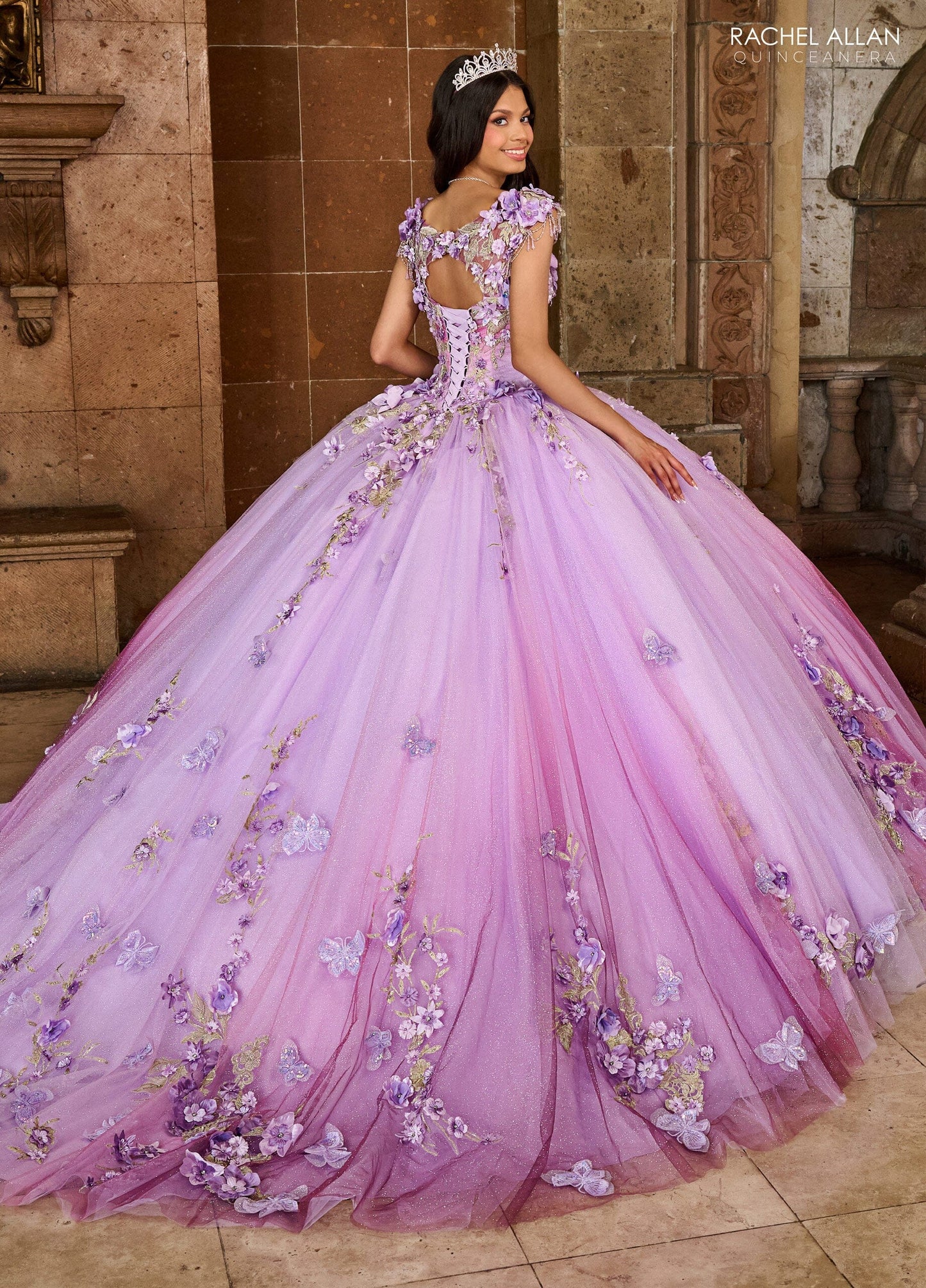 Rachel Allan RQ3125 3D Floral Sweetheart Quinceanera Dress