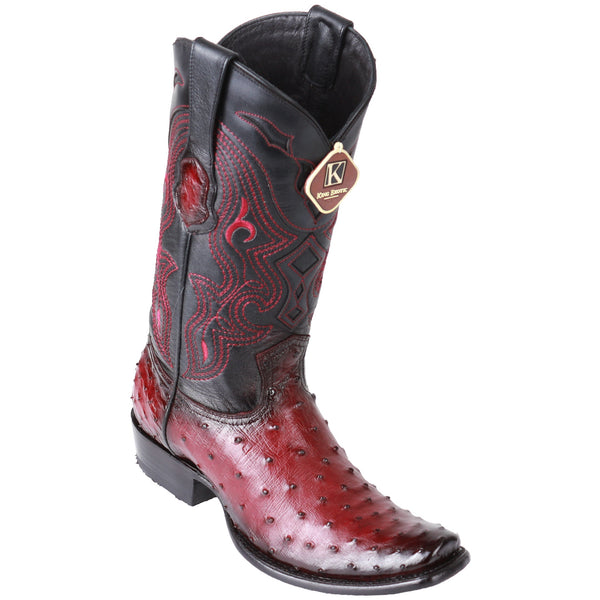 Snip Toe Ostrich Cowboy Boots Burgundy main image 0
