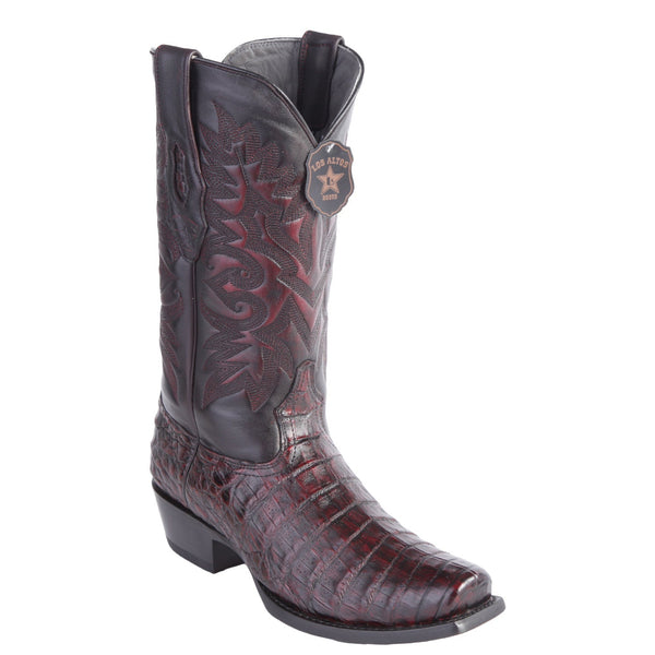 Caiman Belly Short Cowboy Boots Black Cherry main image 0