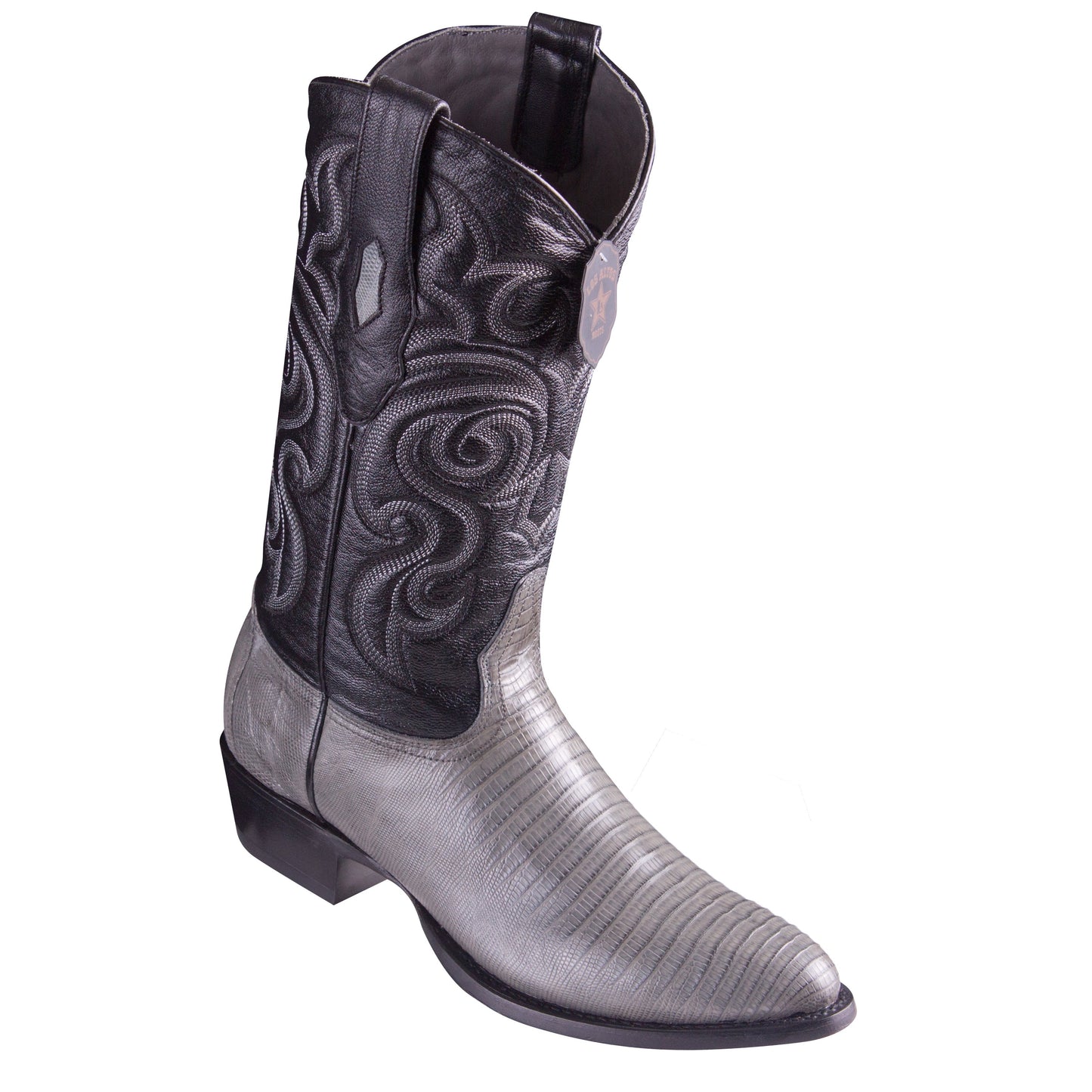 Grey Lizard Cowboy Boots R-Toe