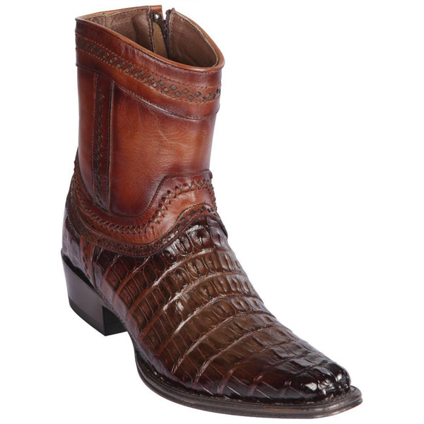 Caiman Tail Mens European Square Toe Boots Black main image 1