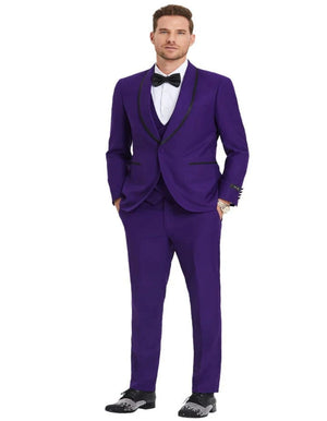 Purple Prom Suit - Purple Prom Outfit -Vested Purple Prom Tuxedo - Men's Tuxedo USA
