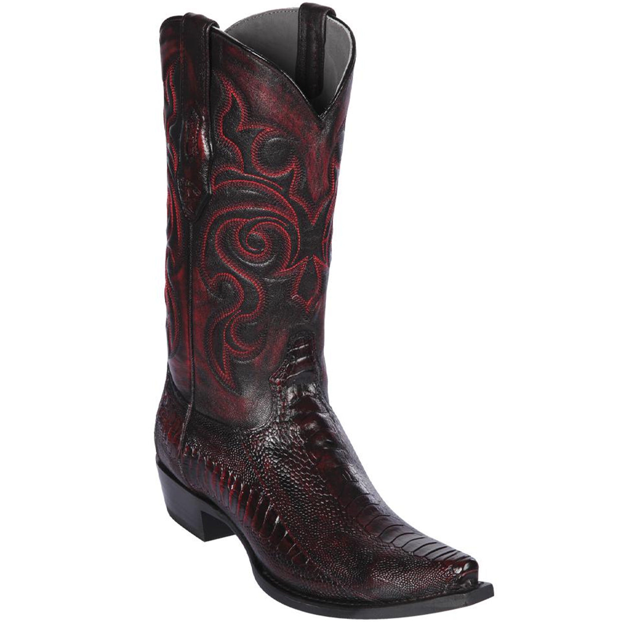 Los Altos Red Ostrich Leg Wide Cowboy Boots Size 9.5 EE LOS ALTOS MEN RED GENUINE OSTRICH LEG WESTERN COWBOY BOOT J  main image 4