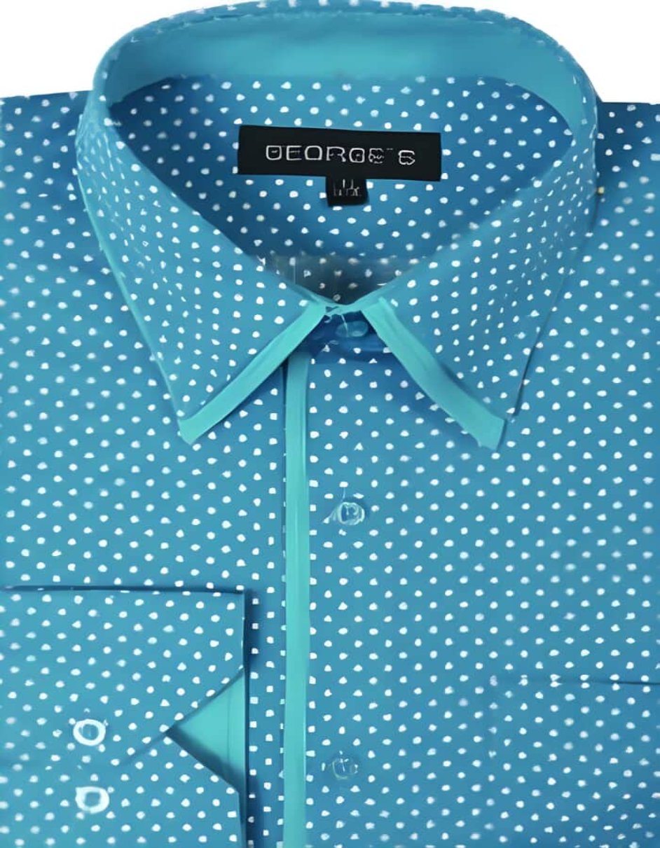 S Aqua George Polka Dot Dress Shirt S Aqua George Polka Dot Dress Shirt