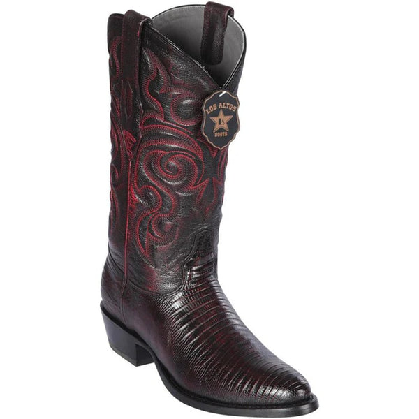 Los Altos Boots - Mens Dress Cowboy Boot - Low Priced Sharkskin Boots - in Black