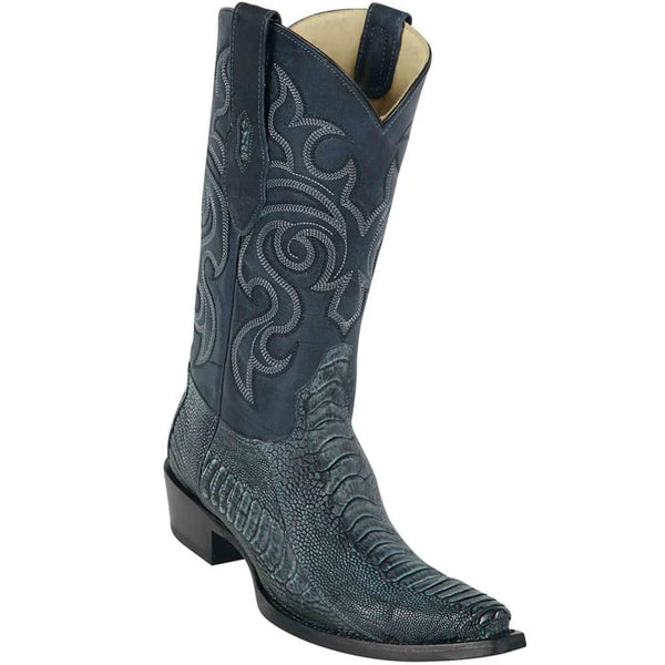 Los Altos Boots - Mens Dress Cowboy Boot - Low Priced Black Ostrich Leg Boots- in Black main image 1
