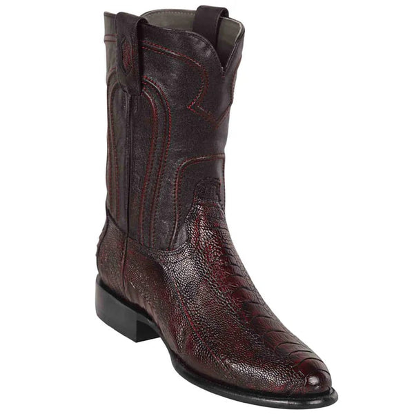 Los Altos Boots - Mens Dress Cowboy Boot - Low Priced Black Cherry Ostrich Boots European Square Toe -  in Black Cherry main image 1