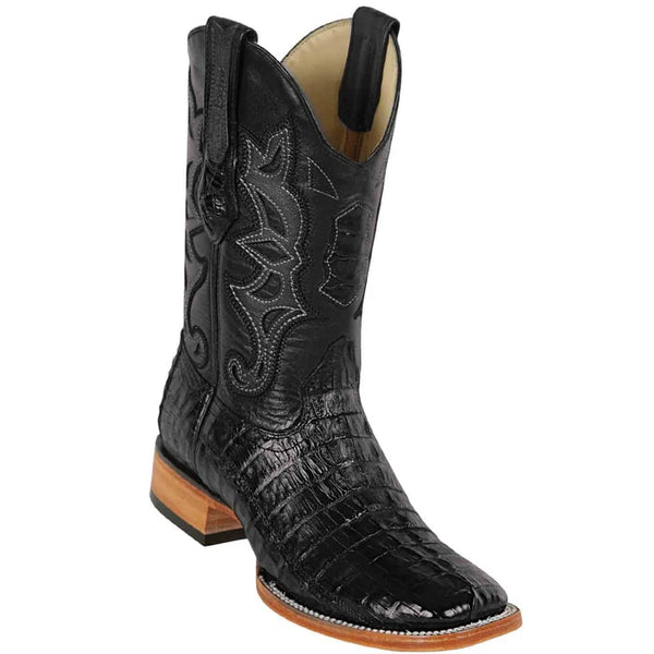 Los Altos Boots - Mens Dress Cowboy Boot - Low Priced Short Square Toe Black Cherry Ostrich Leather- in Black Cherry