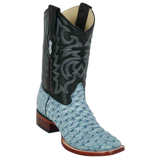 Los Altos Boots - Mens Dress Cowboy Boot - Low Priced Brown Roper Ostrich Leg Western Boots- in Brown