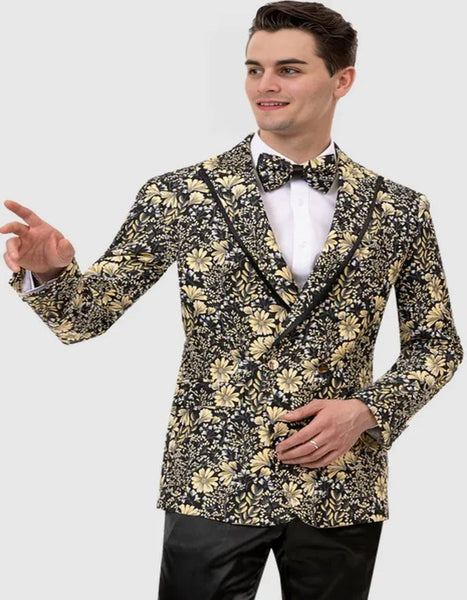 Black Double-Breasted Dinner Jacket Tuxedo – Regular Fit, Peak Lapel, Prom Wedding Cruise