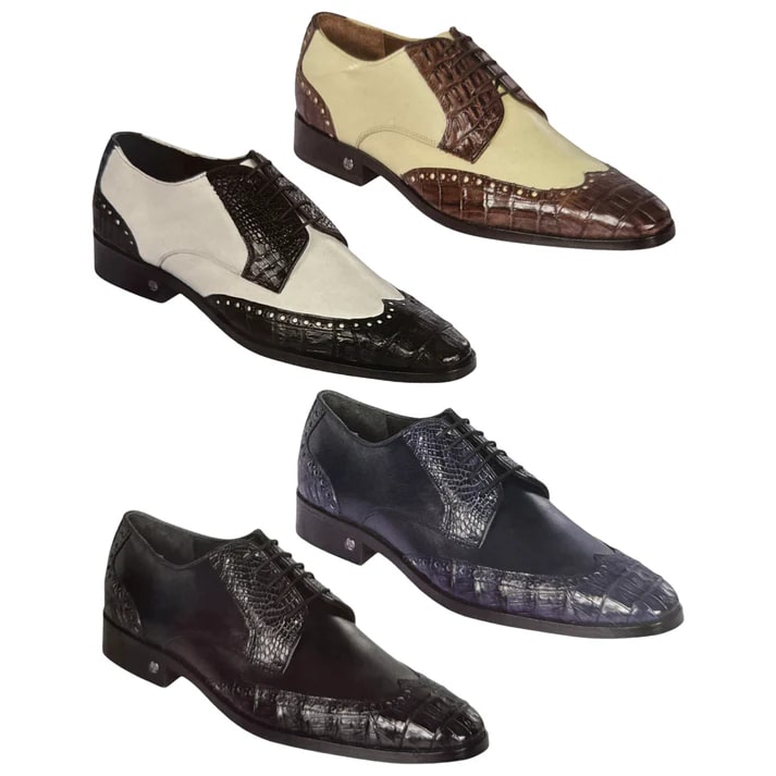 Lombardy Caiman Belly & Calfskin Wingtip Shoes