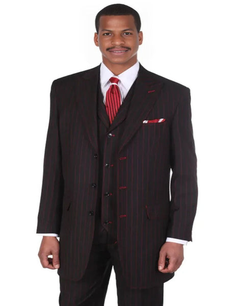Black and Gold Stripes Suits - Vested Suit main image 0