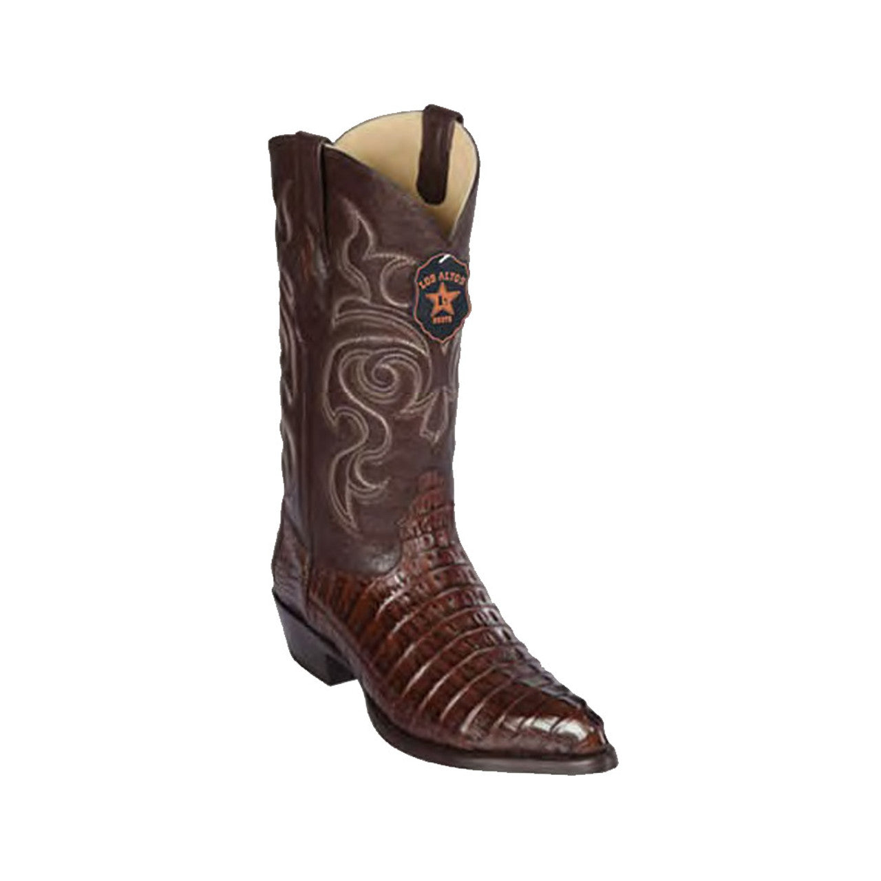 Los Altos Men's Brown Genuine Caiman Tail Boots main image 1