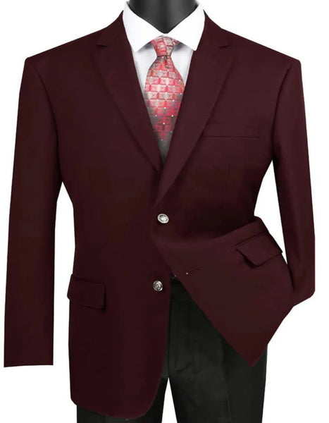 Men's Burgundy-Black  One Button Blazer main image 0