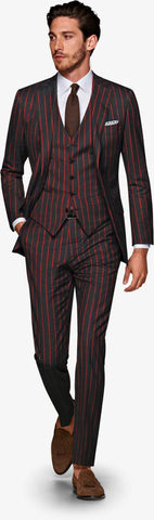 Mens  Black Chalk Pinstripe Gangster suit - 1920s suit - Mobster Suit