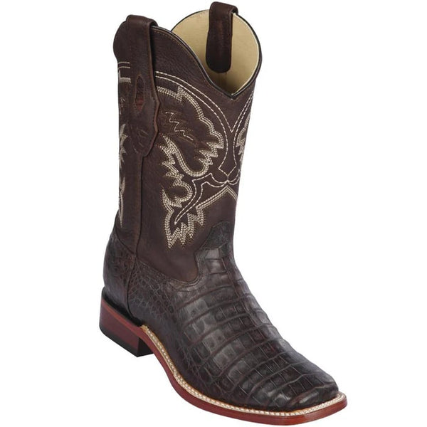 Los Altos Boots - Mens Dress Cowboy Boot - Low Priced Black Caiman Tail Snip Toe Cowboy Boot- in  Black main image 1