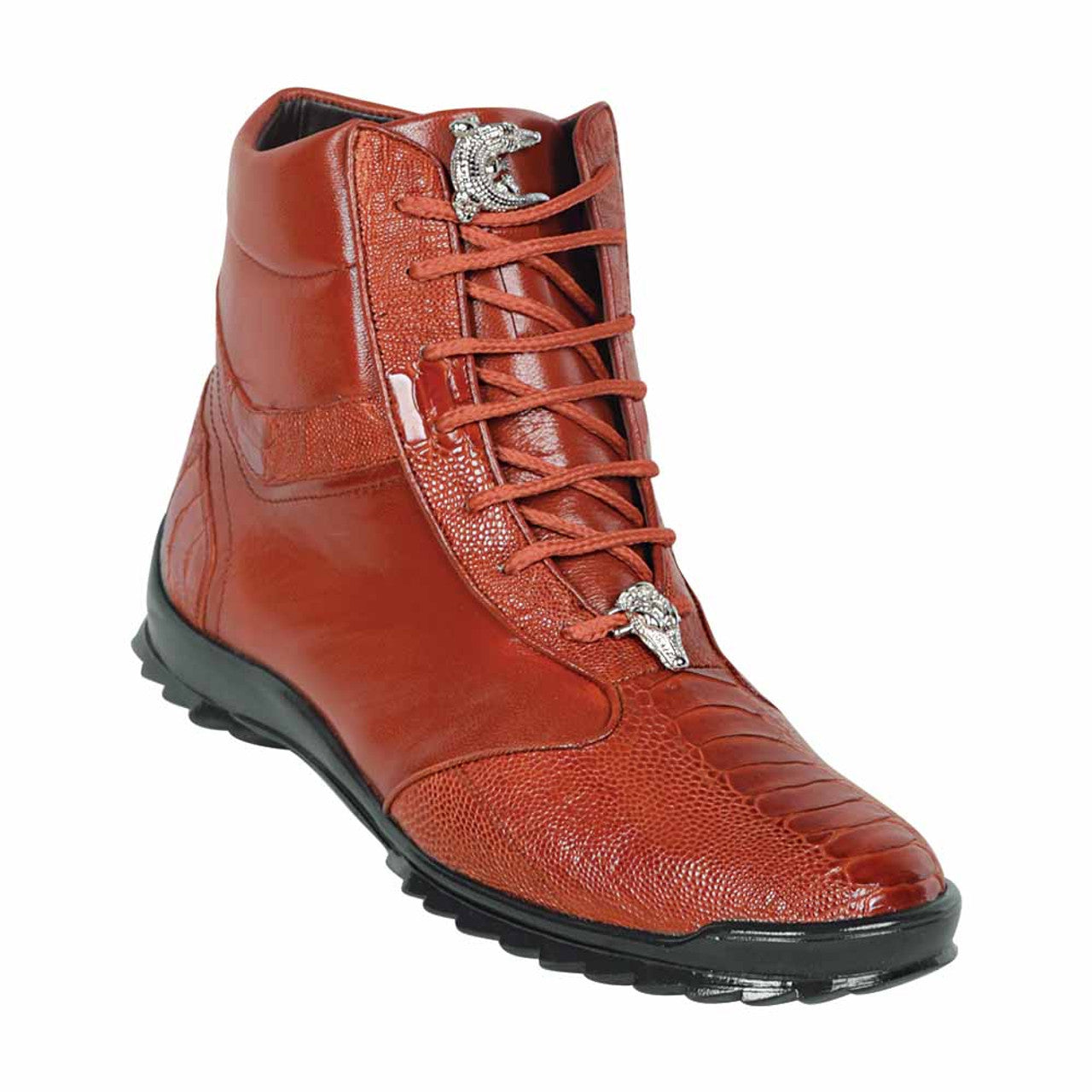 Mens Exotic Sneakers - Alligator Sneakers By Brand in Color Cognac
