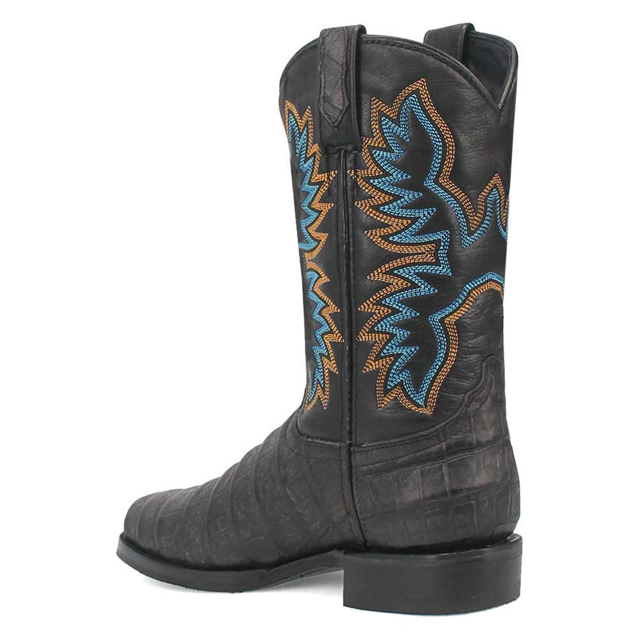 Dingo Round Toe Black Leather Boots