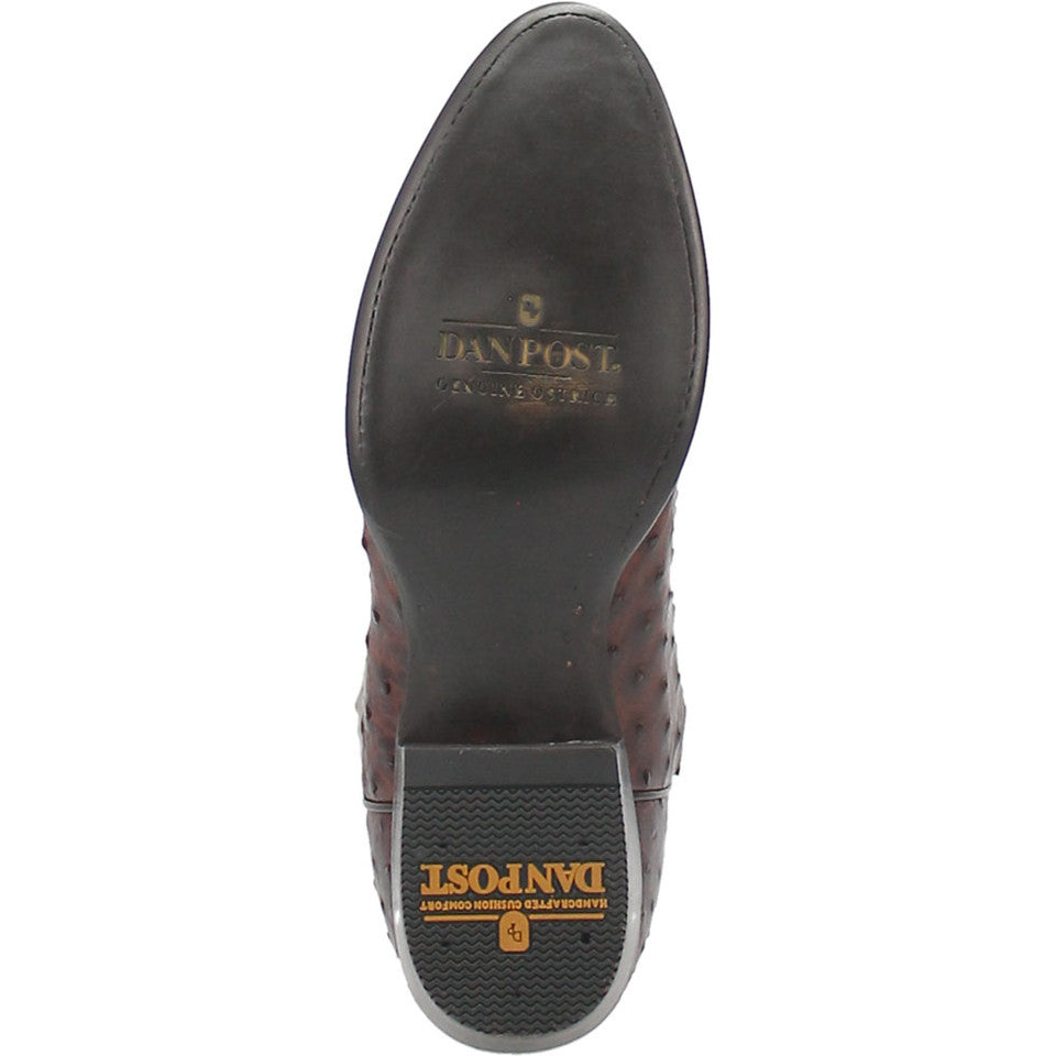 Dan Post Mens Pershing Brown Full Quill Genuine Ostrich 13 Round Toe Cowboy Boot