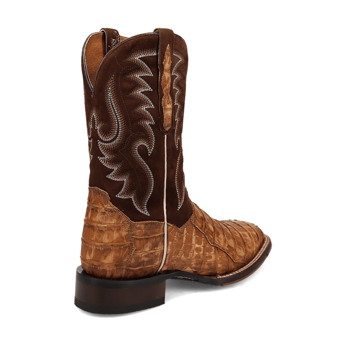 Dan Post Mens Leon Brass/Brown Caiman Leather Western Boots