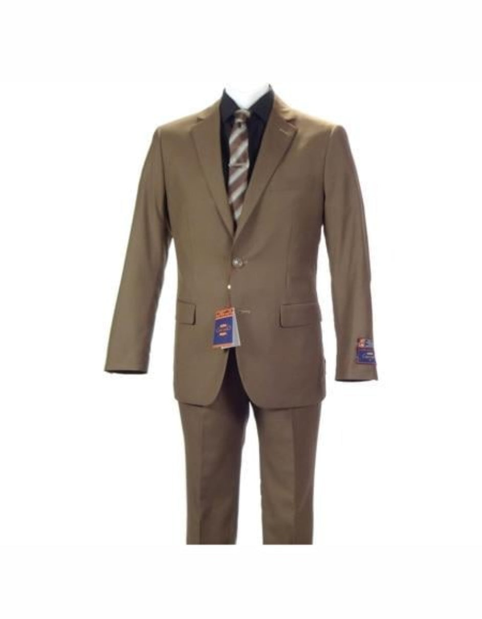 Designer Men's 2 buttons fully lined slim fit Khaki suit