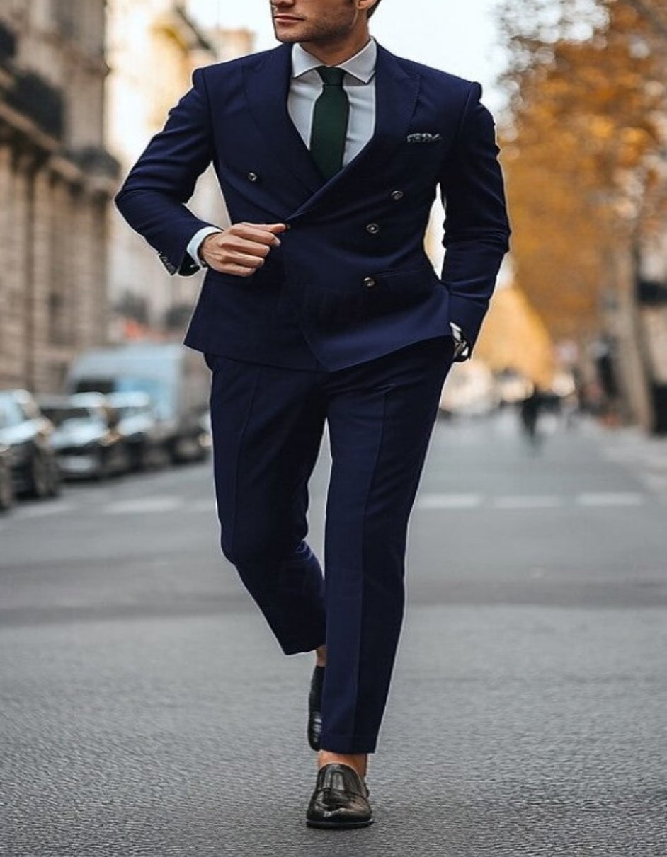 34 Slim Fit Double Breasted Suit Gold Buttons - Navy Suit - Designer Wool Suits 34 Slim Fit Double Breasted Suit Gold Buttons - Navy Suit - Designer Wool Suits
