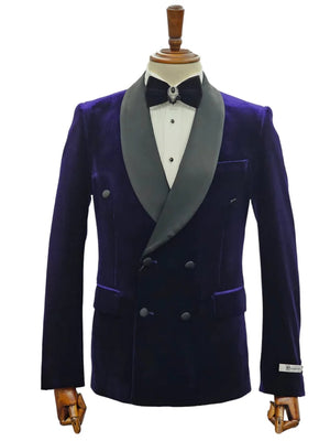Double Breasted Tuxedo Suit - Slim fitted - Eggplant Suit - Shawl Collar - Men's Tuxedo USA