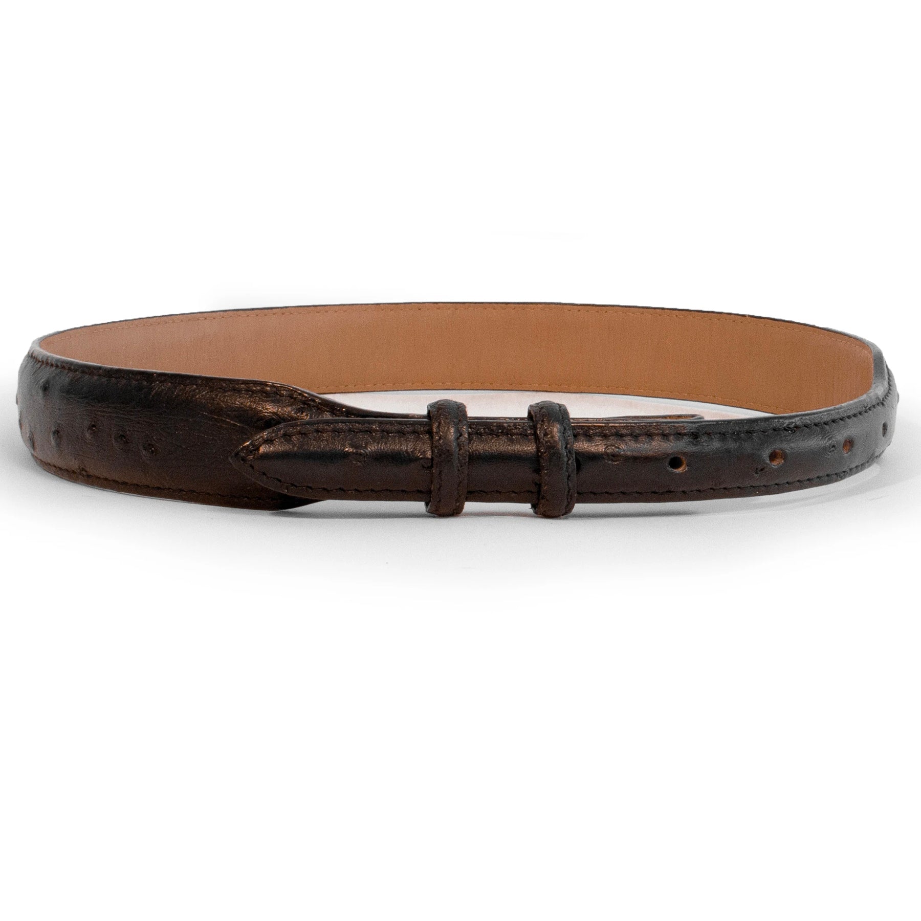 Ferrini Tapered Genuine Ostrich Belt Nogales 1.25”-1” Neckdown Full Quill Ostrich Belt - Carter main image 4