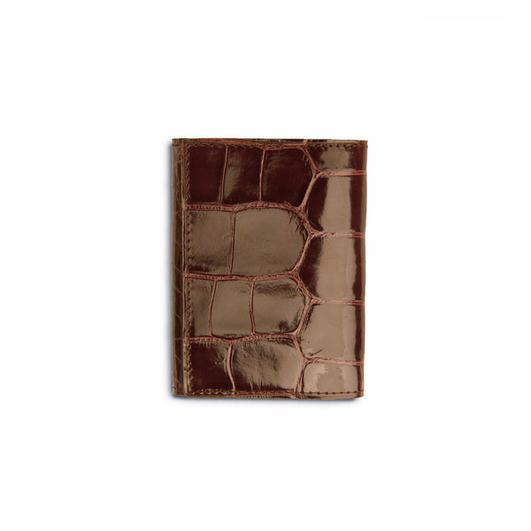 Mens Alligator Hipster Wallet in Brown