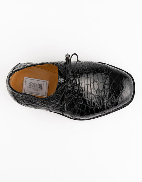 Mens Ferrini Alligator Hornback Dress Shoe in Brown main image 0