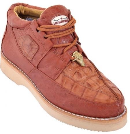 Men's Genuine Exotic Animal Skin Smooth Ostrich Hipster Black,Cognac,Bone,Buttercup,Kango main image 1