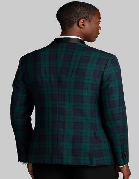 Men Navy And Green Plaid Blazer 36Short Plaid Dinner Jacket Green