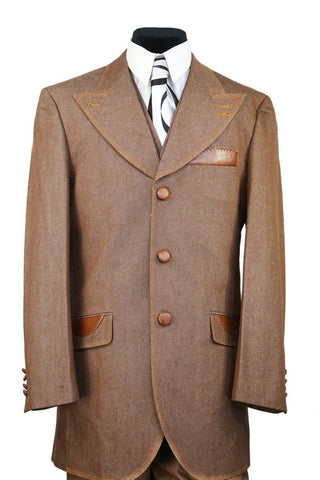 Denim Suit - Cotton Fabric Vested Suit - 3 Pieces Suit - Vested Fancy Suit