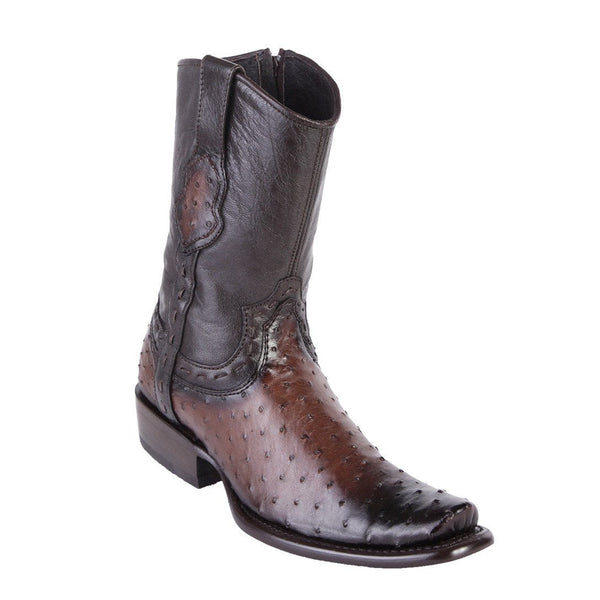 Men's King Exotic Ostrich Boots With Deer Dubai Toe Handcrafted Black (479F0305) main image 0