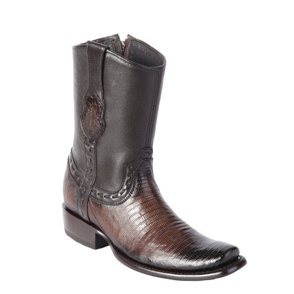 Men's King Exotic Teju Lizard Boots With Deer Dubai Toe Handcrafted Sanded Brown (479F0735) main image 0
