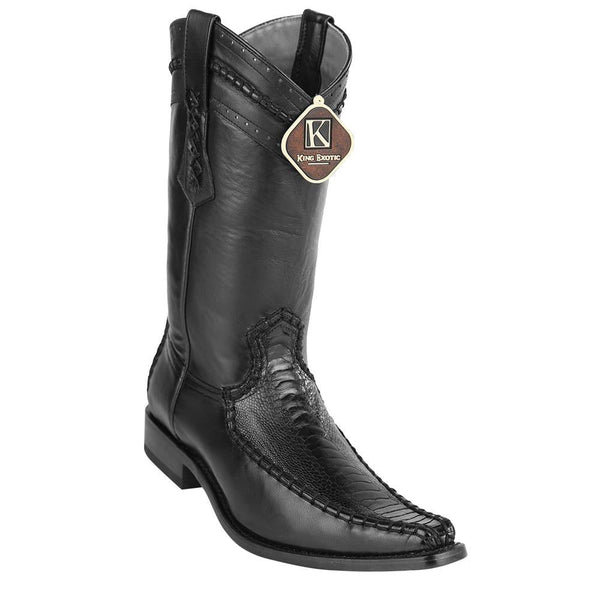 Men's King Exotic Ostrich Leg Boots Dubai Toe Handcrafted Black Cherry (4790518) main image 0