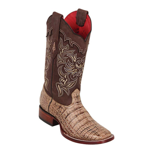 Los Altos Men's Wide Square Toe Caiman Belly Short Boots - Honey 82BVG8251 main image 1