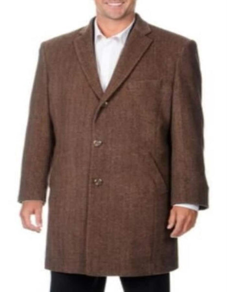 Men's Overcoat - Peak Lapel 1920s Style Car Coat Three Quarter By Albereto Nardon + Black and White main image 0