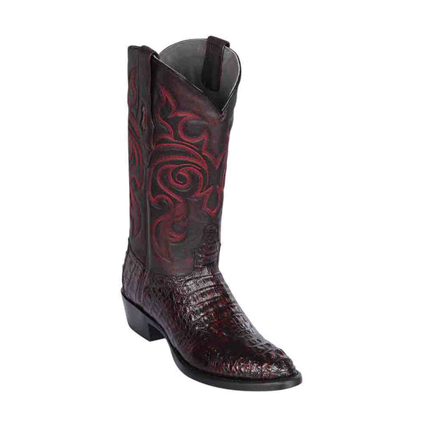 Los Altos Black Cherry Caiman Hornback Boots main image 0